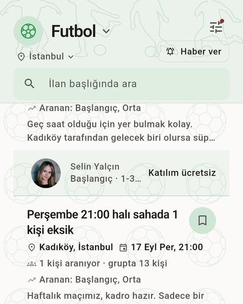 Ekipiva ana sayfa: futbol ilanları